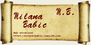 Milana Babić vizit kartica